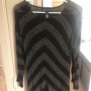 Sparkly, black and silver sweater